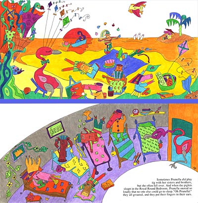 Illustration - Eine Geschichte für traurige Kinder - Wie das Schweinchen Prinzessin Prunella das Lachen lernte - Kinderbuch